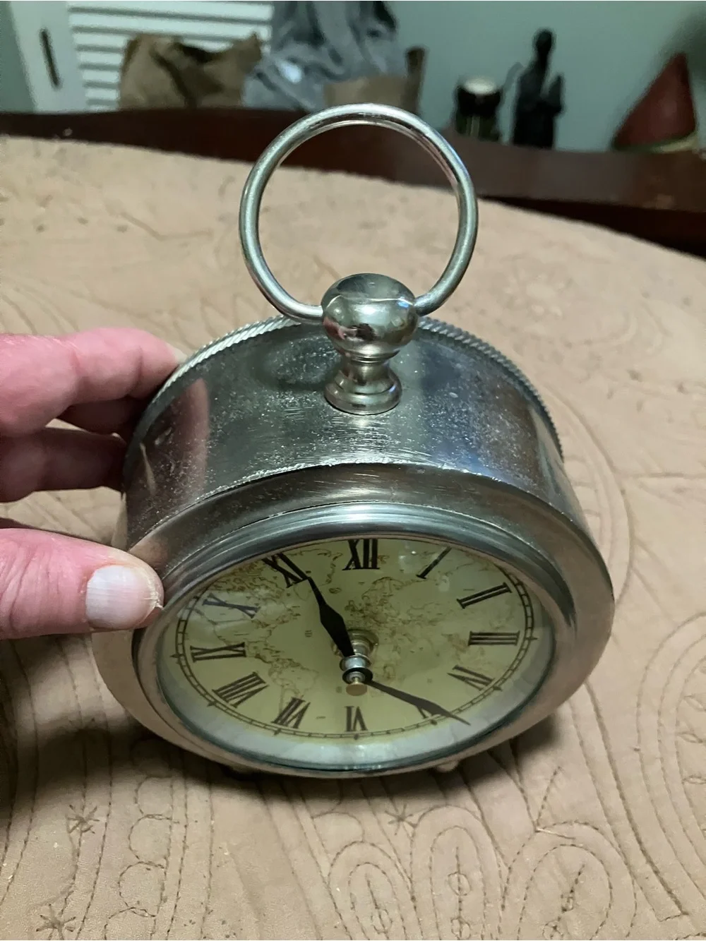 Vintage-Style Passport To India Desk Clock